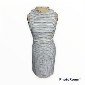 ANN TAYLOR FACTORY - Striped Tweed Sheath Dress with Fringe 6P